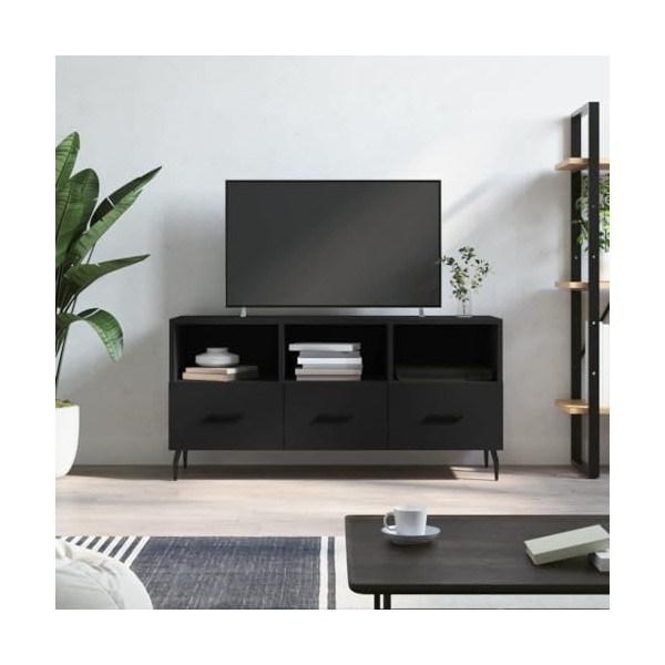 VEEKI Meuble TV, Meuble TV Suspendu, Meuble TV Industriel, Meuble TV Bois, Meuble Chambre, Convient pour Salon ou Chambre, No