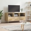 Hovothy Meuble TV Chêne Sonoma 102x36x50 cm Bois dingénierie Buffet TV Espace de Vie Intérieur Style Calme Meuble de Salon S