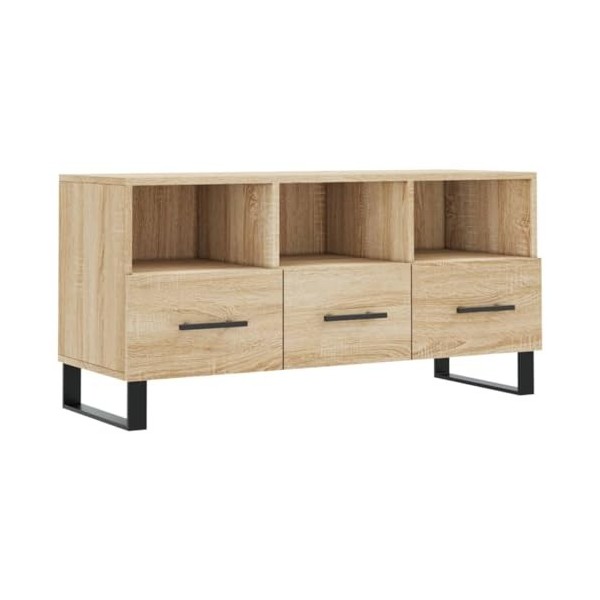 Camerina Meuble TV chêne Sonoma 102x36x50 cm Bois dingénierie,Meuble Haut Salon,Meuble dangle TV,Meuble TV Étagère