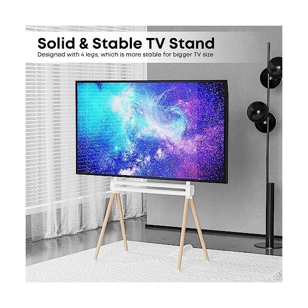 PUTORSEN Design Chevalet Support TV, pour téléviseur de 49 à 70",VESA jusquà 600x400,églable en Hauteur Support TV sur Pied,
