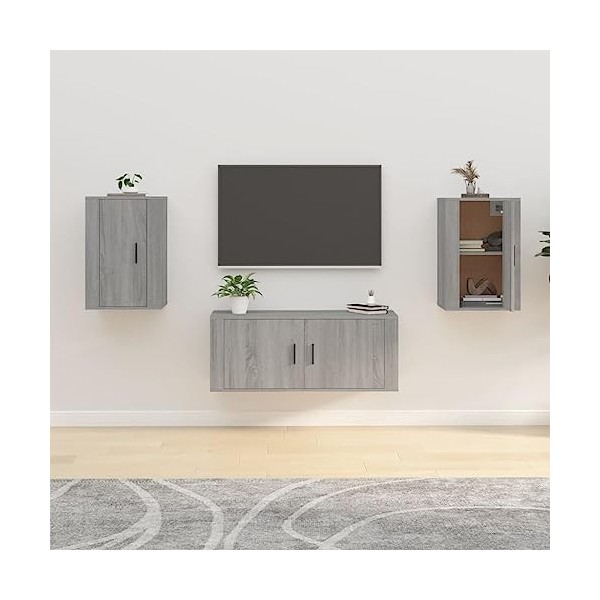 VEEKI Meuble TV, Meuble TV Suspendu, Meuble, Meuble TV avec Rangement，Meuble Industriel, Convient pour Salon ou Chambre, Meub