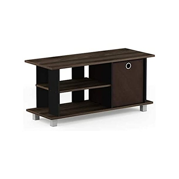 Furinno Simplistic Centre de Divertissement TV avec Tiroirs à Bacs, Noyer Columbia/Brun Foncé, One Size