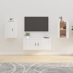 Metrile Lot de 2 armoires suspendues pour TV, meuble TV, meuble TV, meuble bas, pour salon, salle à manger, chambre à coucher