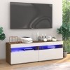 DJEKA Meuble TV LED Meuble TV Meuble TV Bois Banc TV Meuble TV Haut Convient pour Salon ou Chambre-Chêne marron-60 x 35 x 40 