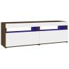 DJEKA Meuble TV LED Meuble TV Meuble TV Bois Banc TV Meuble TV Haut Convient pour Salon ou Chambre-Chêne marron-60 x 35 x 40 