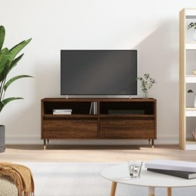Camerina Meuble TV chêne Marron 100x34,5x44,5 cm Bois dingénierie,Meuble TV,Ensemble Meuble TV,Table TV