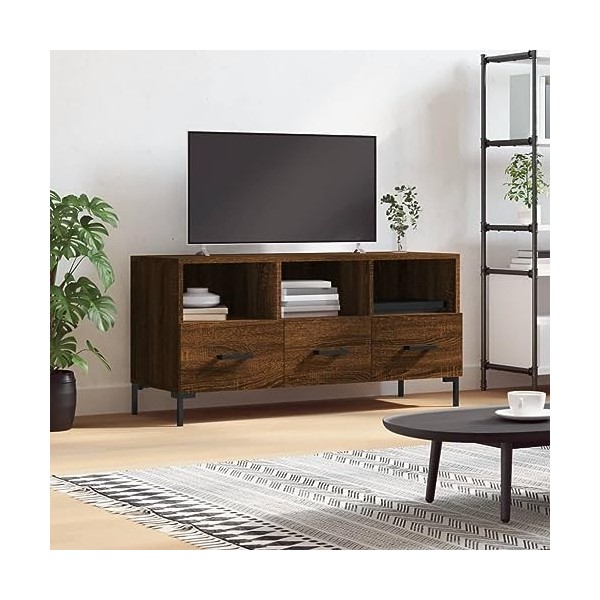 Camerina Meuble TV chêne Marron 102x36x50 cm Bois dingénierie,Table TV,Ensemble Meuble TV,Meuble TV