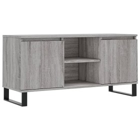 JUNZAI Meuble TV Sonoma Gris 104x35x50 cm Bois dingénierie,Table Television Salon,Meuble TV Haut,Meuble Télé Haut