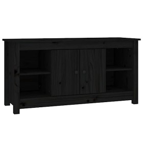 Générique Meuble TV Noir 103x36,5x52 cm Bois de pin Massif,13.75 KG,814578, Meubles, Meubles TV