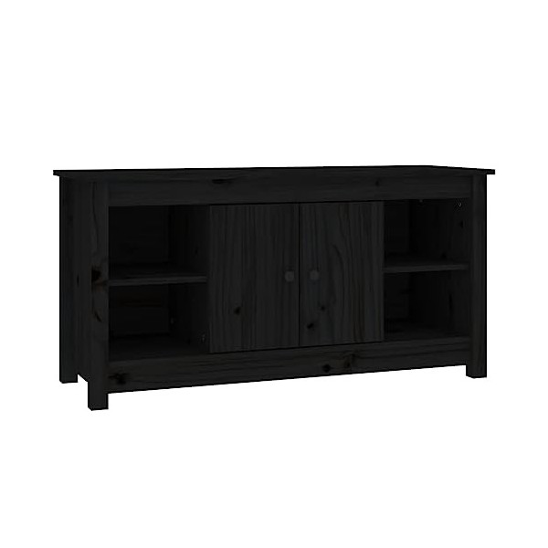Générique Meuble TV Noir 103x36,5x52 cm Bois de pin Massif,13.75 KG,814578, Meubles, Meubles TV