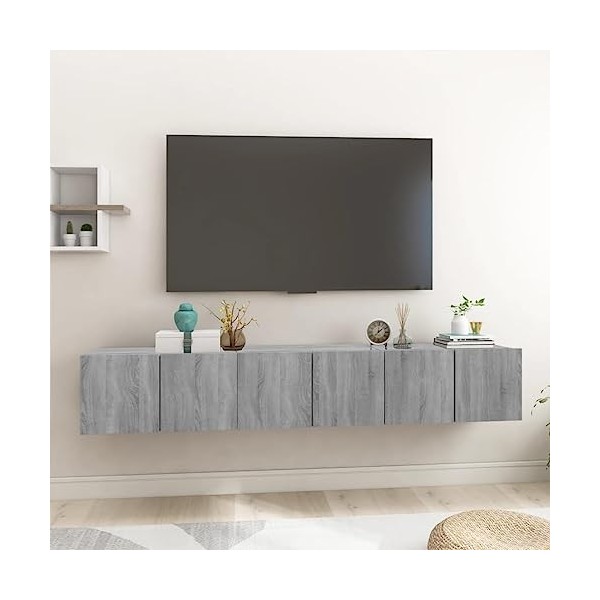 Générique Meubles TV Suspendus Sonoma Gris 3 pcs 60x30x30 cm Bois,30 KG,815872, Meubles, Meubles TV