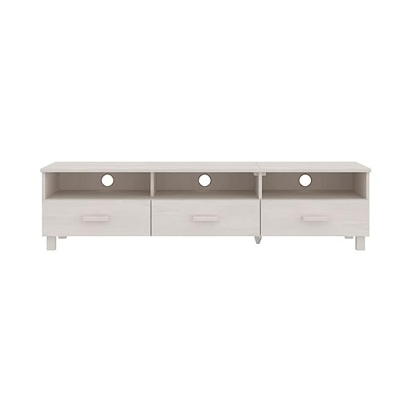 Générique Meuble TV HAMAR Blanc 158x40x40 cm Bois Massif de pin,26.2 KG,340473, Meubles, Meubles TV