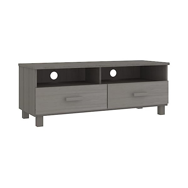 Générique Meuble TV HAMAR Gris Clair 106x40x40 cm Bois Massif de pin,18.4 KG,340471, Meubles, Meubles TV