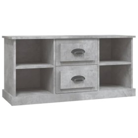FAMIROSA Meuble TV Gris béton 99,5x35,5x48 cm Bois dingénierie 24.4KG 