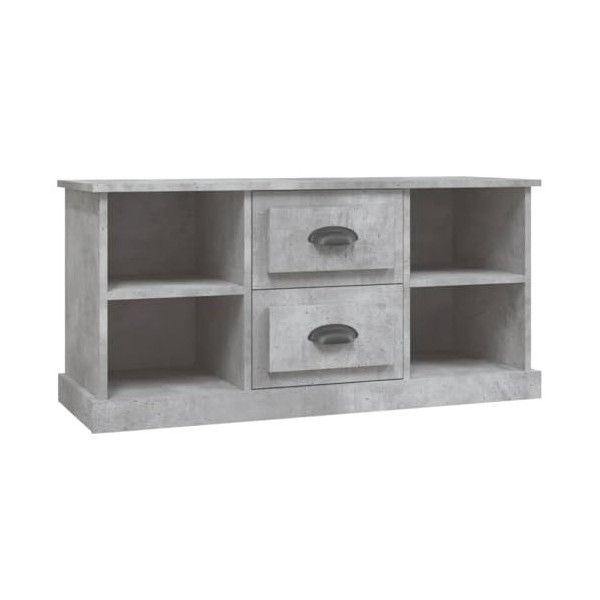 FAMIROSA Meuble TV Gris béton 99,5x35,5x48 cm Bois dingénierie 24.4KG 