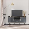 HOMCOM Meuble TV Banc TV Support TV pour télévision 1 tiroirs 2 Portes 1 Niche avec Passe-câbles - 120 x 40 x 65 cm - MDF et 