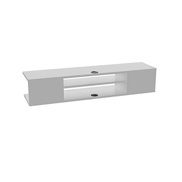DECOROTIKA Support TV Pivot, Bois, Effet marbre Blanc, 23 cm/Width: 120 cm/Depth: 30 cm