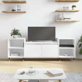 vidaXL Meuble TV, Armoire de Télévision avec 6 Compartiments, Meuble Télé avec Portes Salon Salle de Séjour, Moderne, Blanc B