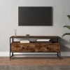Higsose Meuble TV Design Élégant Chêne Fumé 100x35x45 cm Bois dingénierie Meuble de Multimédia avec Pieds en Métal Meuble de