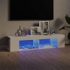 WIFESE Meuble TV avec Lumières LED Chêne Sonoma 120x30x35,5 cm Armoire TV Meuble HiFi Meuble Salon Chambre Table de Télévisio