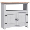vidaXL Pin Meuble TV Mexicain Armoire Basse Meuble Multimédia avec 1 Armoire et 1 Etagère Salle de Séjour Salon Maison Gris 8