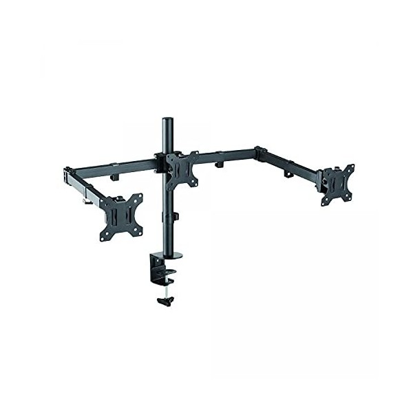 Sbox LCD-352/3 Support de Table avec Bras pour 3 Écrans de 13 à 32 pouces, VESA 75 x 75 et 100 x 100, Inclinable et Pivotant