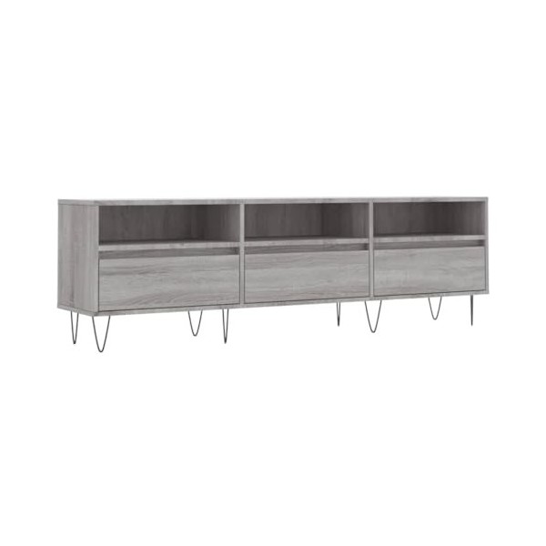 ZEYUAN Meuble TV Sonoma Gris 150x30x44,5 cm Bois dingénierie,Table Basse Salon Meuble TV,Meuble TV,Table Basse LED Couleurs