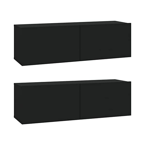 vidaXL Meubles TV muraux 2 pcs Noir 100x30x30 cm Bois dingénierie