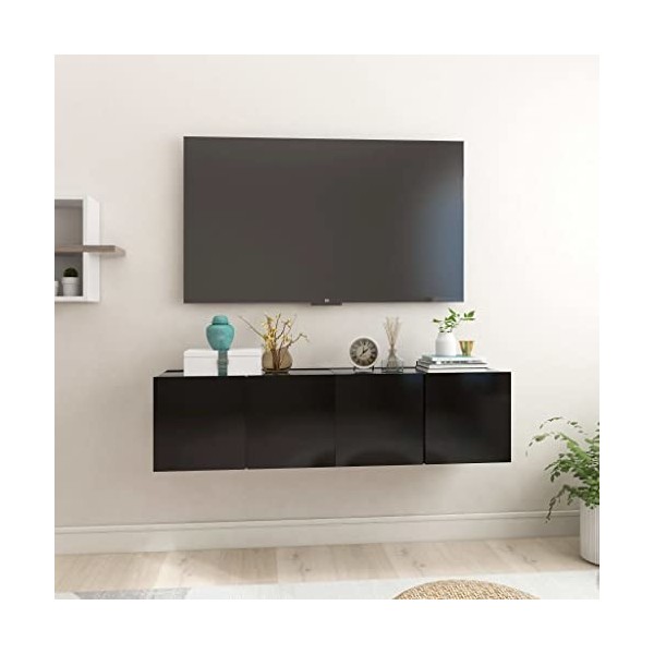 VEEKI Meuble TV, Meuble TV Suspendu, Meuble, Meuble TV avec Rangement，Meuble Industriel, Convient pour Salon ou Chambre, Meub