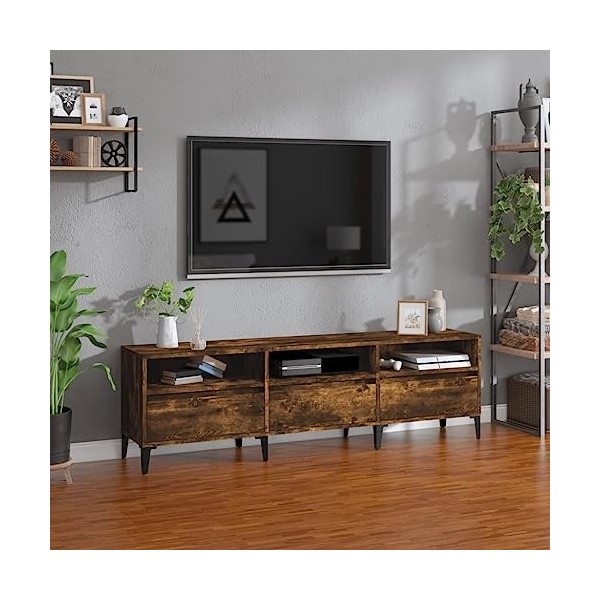 vidaXL Meuble TV, meuble TV pour chambre à coucher, salon, salle à manger, unité média avec étagères, centre de divertissemen