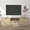 Meuble TV Chêne Sonoma 140x35x40 cm Bois dingénierie - Meuble télé, Meuble TV Industriel, Meuble Chambre, Convient pour Salo