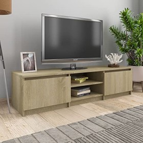 VEEKI Meuble TV, Meuble TV Suspendu, Meuble TV Blanc, Meuble TV Industriel, Meubles de Salon, Salon, Chambre, Cadre en Acier,