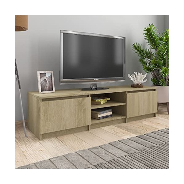 VEEKI Meuble TV, Meuble TV Suspendu, Meuble TV Blanc, Meuble TV Industriel, Meubles de Salon, Salon, Chambre, Cadre en Acier,