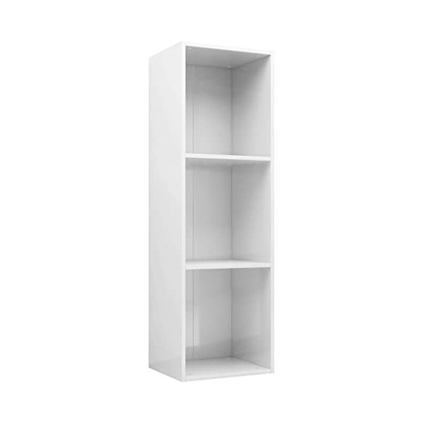 vidaXL BibliothÃƒ¨Que/Meuble TV Blanc Brillant 36x30x114 cm AgglomÃƒrÃƒ