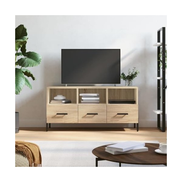 VEEKI Meuble TV, Meuble TV Suspendu, Meuble TV Industriel, Meuble TV Bois, Meuble Chambre, Convient pour Salon ou Chambre, ch