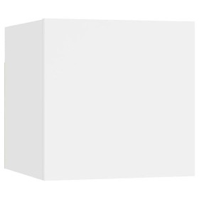 RAUGAJ Meuble TV mural pour centres de divertissement et télévision, blanc, 30,5 x 30 x 30 cm