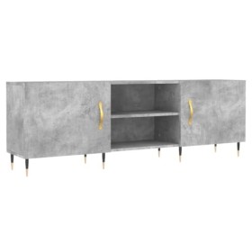 Hovothy Meuble TV Gris Béton 150x30x50 cm Bois dingénierie Buffet TV Espace de Vie Intérieur Style Calme Meuble de Salon Sal