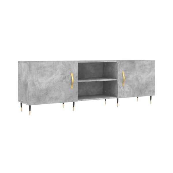 Hovothy Meuble TV Gris Béton 150x30x50 cm Bois dingénierie Buffet TV Espace de Vie Intérieur Style Calme Meuble de Salon Sal