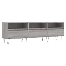Camerina Meuble TV Sonoma Gris 150x30x44,5 cm Bois dingénierie,Table Basse Salon Meuble TV,Meuble TV,Table Basse LED Couleur