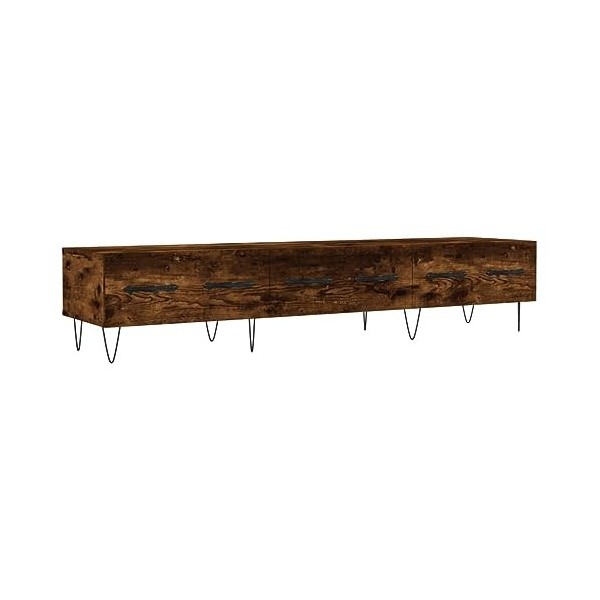 Camerina Meuble TV chêne fumé 150x36x30 cm Bois dingénierie,Meuble TV Étagère,Meuble dangle TV,Meuble Haut Salon