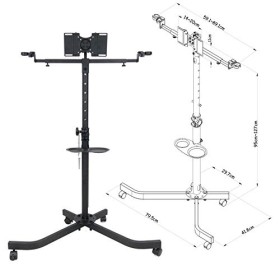 BeMatik - Soutien meuble TV stand avec des roues pour écran plat 10"-32" compatible VESA