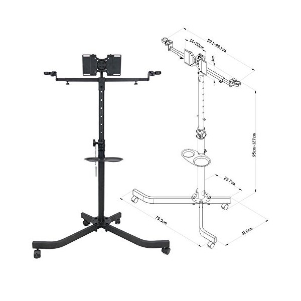 BeMatik - Soutien meuble TV stand avec des roues pour écran plat 10"-32" compatible VESA