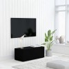 Meuble TV avec 3 tiroirs | Style Scandinave | Rangement matériel télé Audio Video Gaming | 80x34x30cm Noir