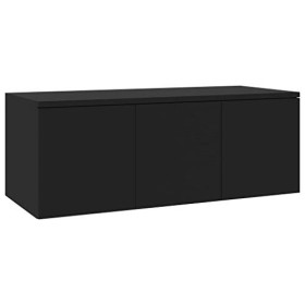 Meuble TV avec 3 tiroirs | Style Scandinave | Rangement matériel télé Audio Video Gaming | 80x34x30cm Noir