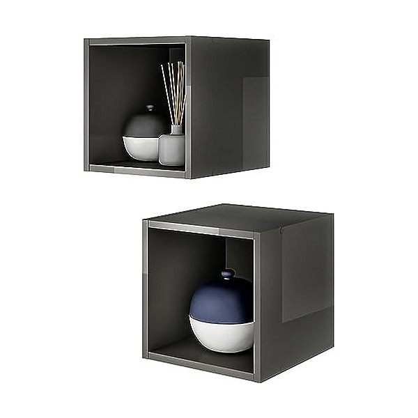 LC spa Paire de Compartiments à Jour Gris Brillant, Small