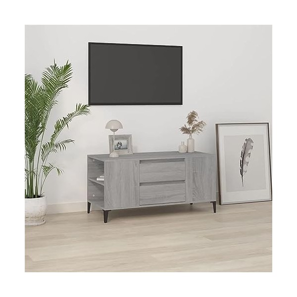 Meuble TV Sonoma gris 102x44,5x50 cm Bois dingénierie