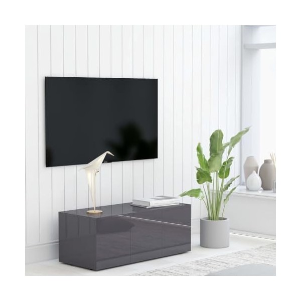 VEEKI Meuble TV, Meuble TV Suspendu, Meuble TV Blanc, Meuble TV Industriel, Meubles de Salon, Salon, Chambre, Cadre en Acier,