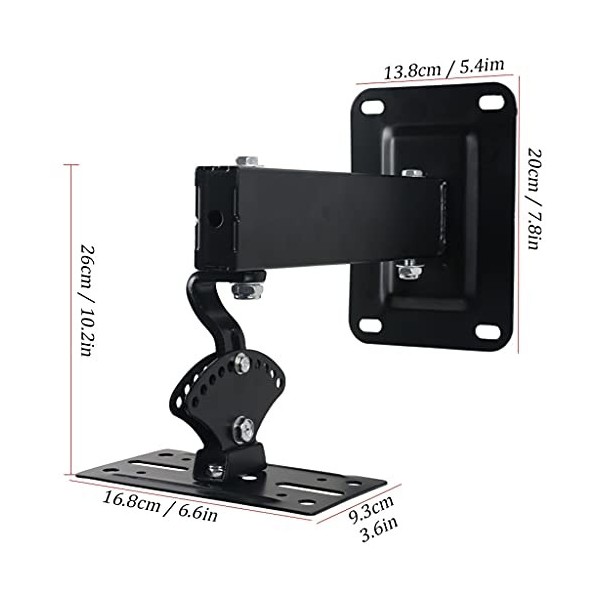 BNNP Étagère centrale de divertissement - Support mural épais pour haut-parleur - Support audio extensible - Pour lecteurs DV