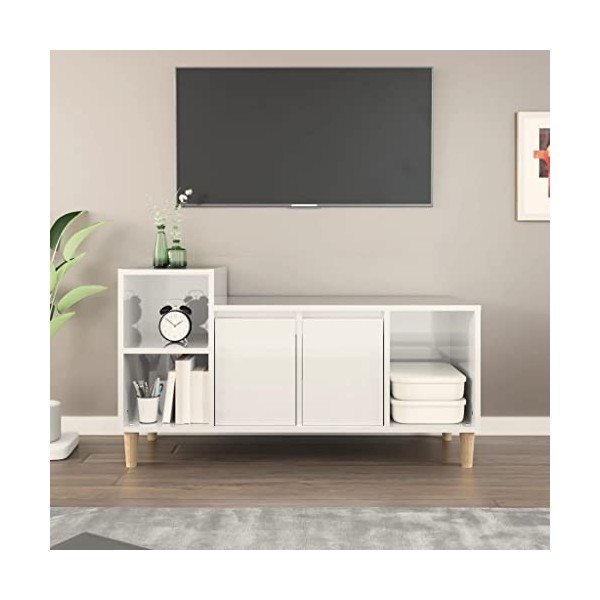 VEEKI Meuble TV, Meuble TV Suspendu, Meuble TV Industriel, Meuble TV Bois, Meuble Chambre, Convient pour Salon ou Chambre, Bl