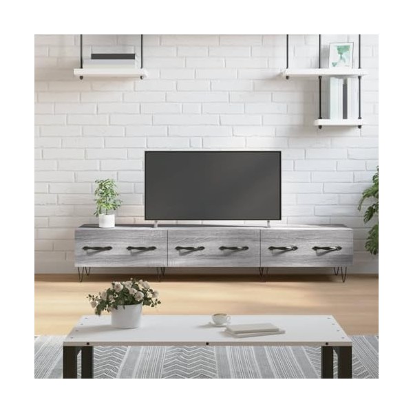 VEEKI Meuble TV, Meuble TV Suspendu, Meuble TV Industriel, Meuble TV Bois, Meuble Chambre, Convient pour Salon ou Chambre, So